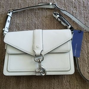 Rebecca Minkoff Hudson Moto Mini Crossbody White
